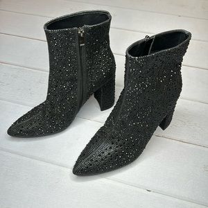 NEW - Nash Grey Rhinestone Booties - Size 9